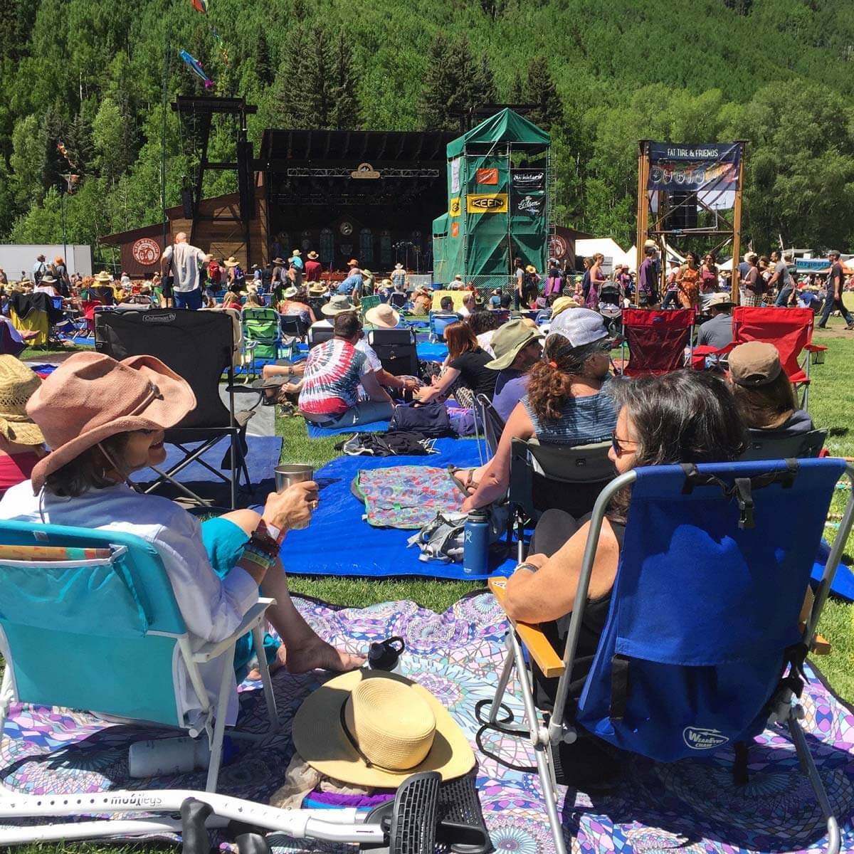 Using concert blanket at outdoor concert